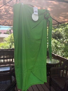 Skirt L.  Lost & Wander, Green L. Maxi,  faux Wrap Cute! NWT